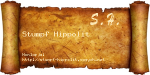 Stumpf Hippolit névjegykártya